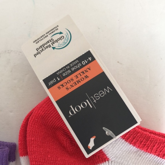 WEST LOOP SET OF TWO PATTERNED ANKLE SOCKS NWT - Picture 5 of 8